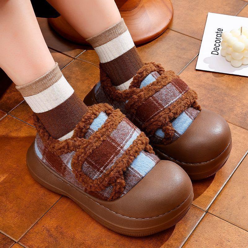 

Women s Velcro Large Size Soft Sole Winter Warm Anti-slip Fur One Snow Boots Padded Lined Ankle Boots Anti-slip Sports Cotton Boots 36 темно-коричневого