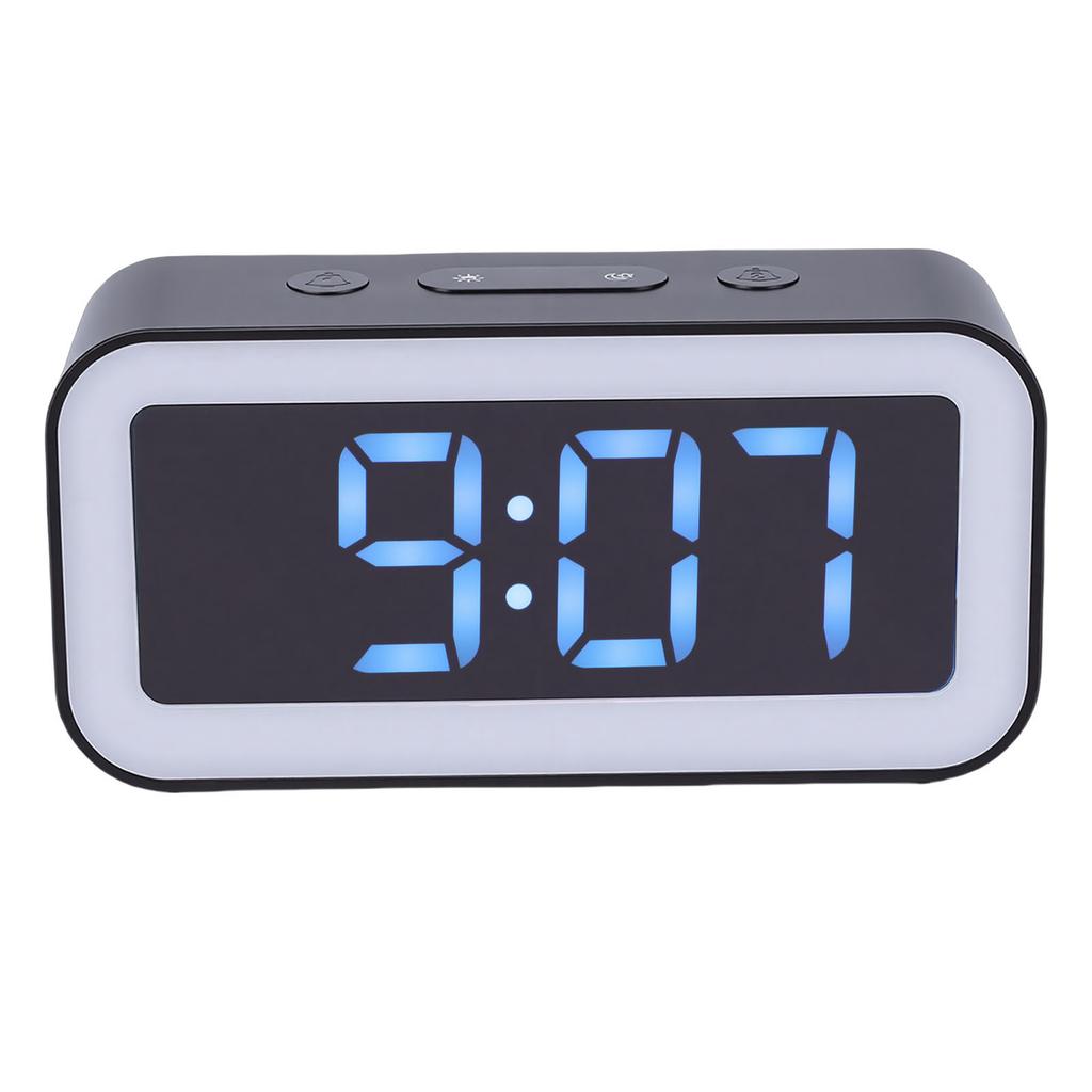 Digital Dual Clock Dimmable RGB Volume Weekday Weekend Mode 12 24Hr with Snooze Compact for Bedroom Bedside Tabletop
