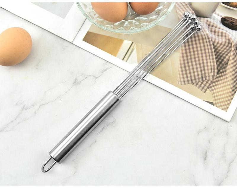 1pcs Stainless Steel Ball Whisk Wire Egg Whisk Kitchen Whisks for Cooking Blending Whisking Beating Egg Mixer Baking Tool