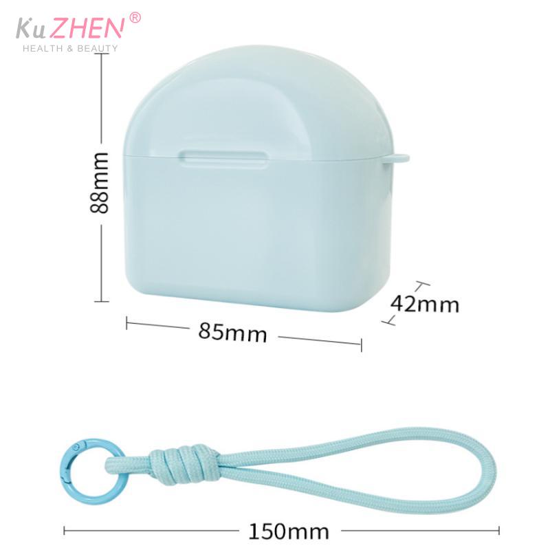 Denture Box Tray Case Drainage Design Dental Retainer Color Tray Storage Box Plastic Teeth Container False Teeth Protective