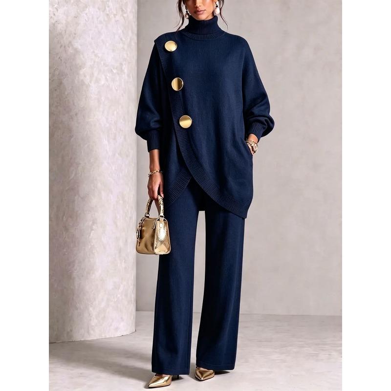 DICFY Women's Fashion Casual Autumn Winter Long Sleeve Pants Suits