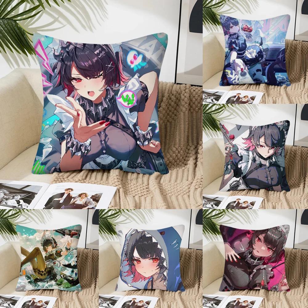 Spiel Zenless Zone Zero Ellen Joe Kissenbezug Quadratisches Kissen Schlafzimmer Sofa Freizeit Komfort Kissen Wohnzimmer Heimdekoration 40X40