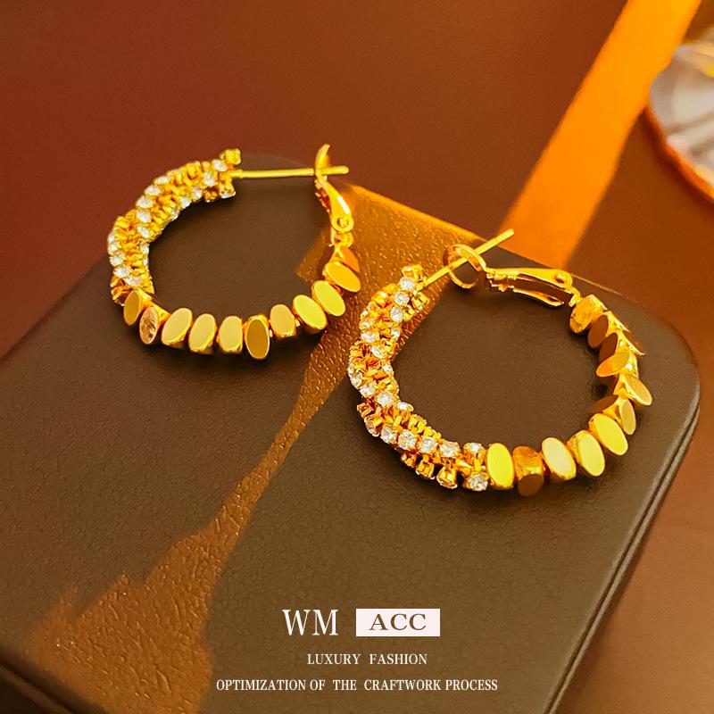 

Серебряные игольчатые эллиптические металлические серьги с цирконом в крутом стиле, персонализированные серьги, универсальные модные серьги 1#