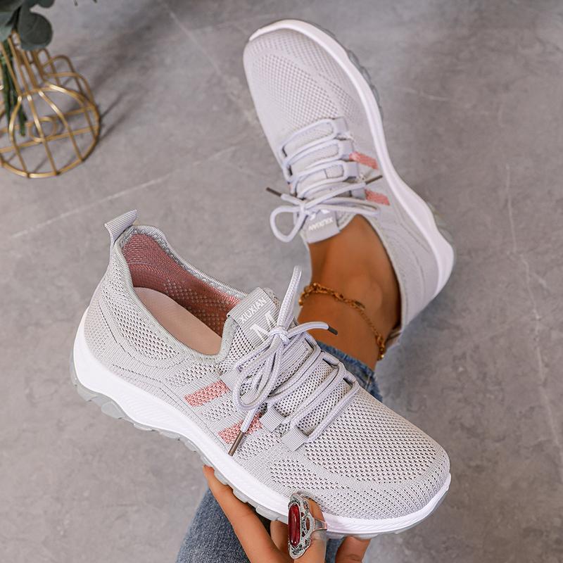 Fashion Spring Summer Casual Sports Shoes for Women Non Slip Mesh Breathable Knitted Sneakers Woman Light Comfort Slip On Walking Shoes