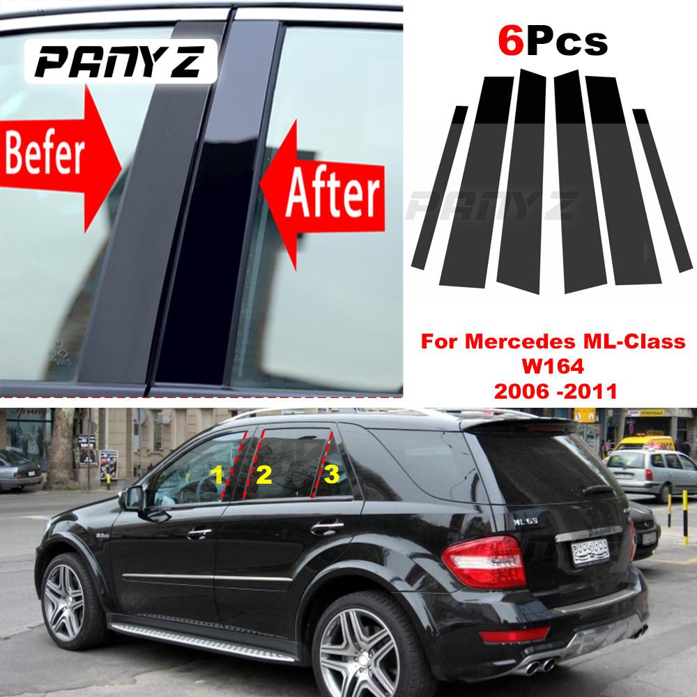 

6 шт. Автомобильные стойки Дверные окна Крышка для Mercedes ML-Class W164 2006 2007 2008 2009 2010 2011 BC Колонна
