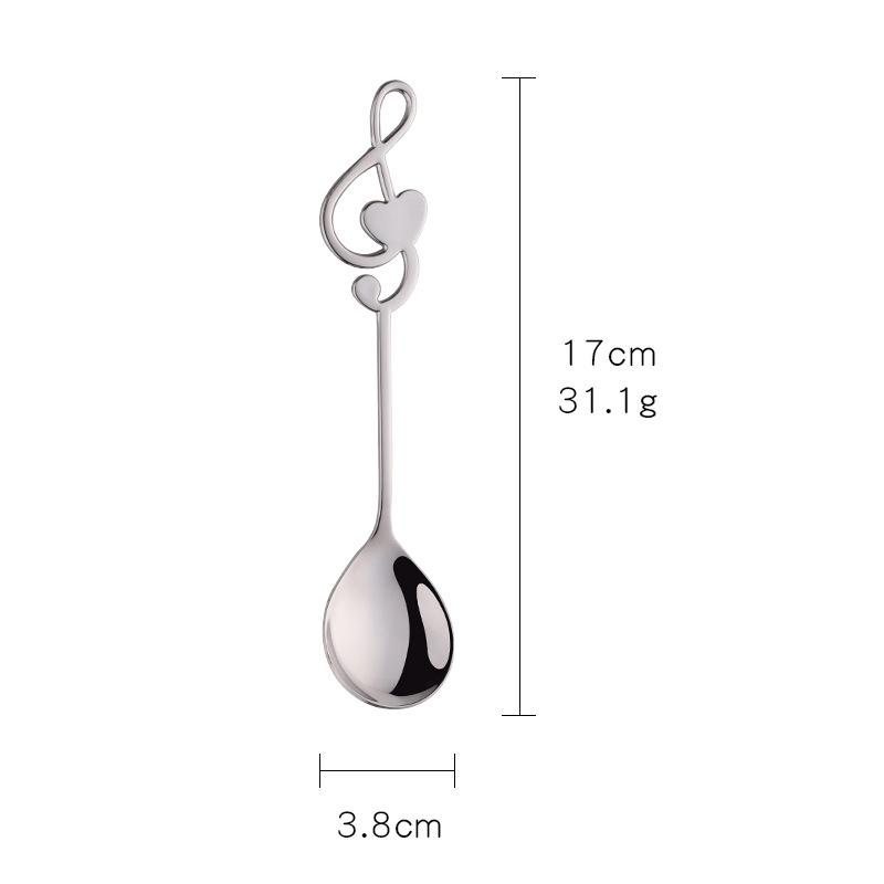 1pc 304 stainless steel note heart-shaped spoon coffee dessert spoon children's large dining spoon