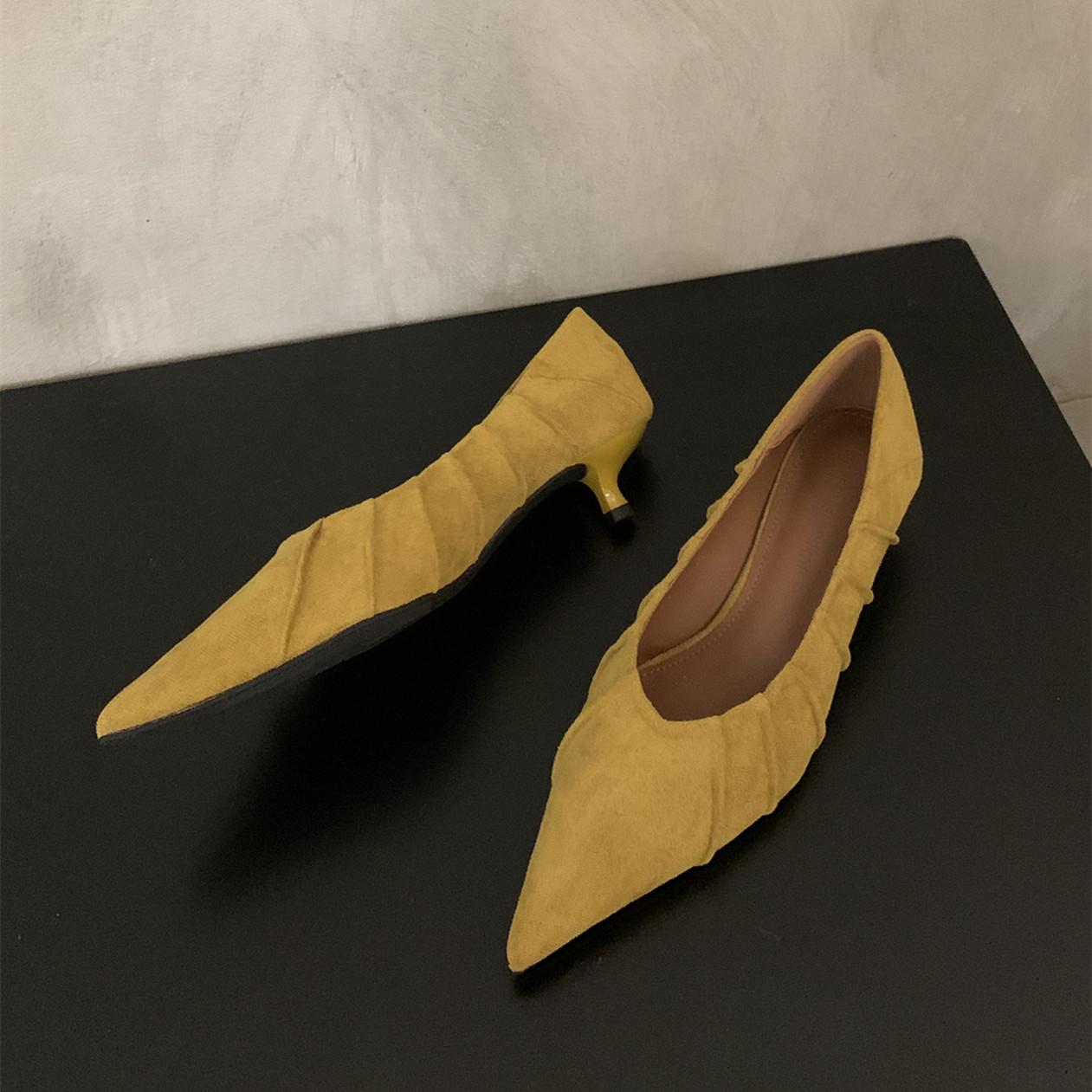 

Мода Bailamos Весна Новый Бренд Женские Туфли-Лодочки Мода Золотой Острый Носок Мелкие Слипоны Слингбэки Туфли Тонкий Низкий Каблук Платье Туфли-Лодочки 35