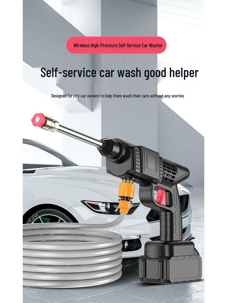 Cordless High-Pressure Portable Car Washer - Lithium Battery Powered Cleaning Tool