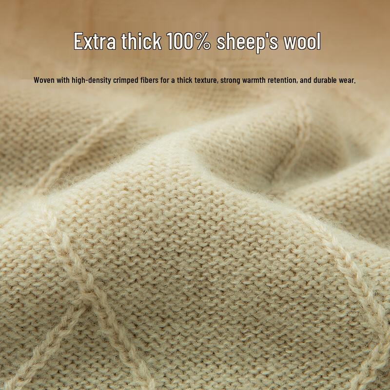 Men's 100% Merino Wool Heavyweight V-Neck Sweater