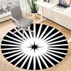 1pc Sunburst Pattern Office Round Area Rug,  Mat Suitable For Office, Under Office Chairs Bedroom Living Room Home Decor, Room Deco