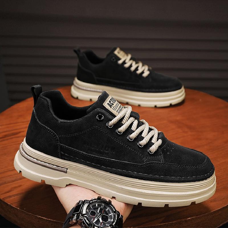 Men's Trendy Brand Versatile Casual Workwear Shoes Sports Low Top Leather Surface Waterproof Anti Slip Wear-resistant Martin