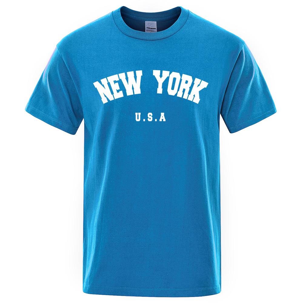U.S.A New York City T Shirts Summer Cotton Tops Men's T-Shirt Short Sleeve Fashion Casual Men Streetwear O-neck Letter Tee Shirt
