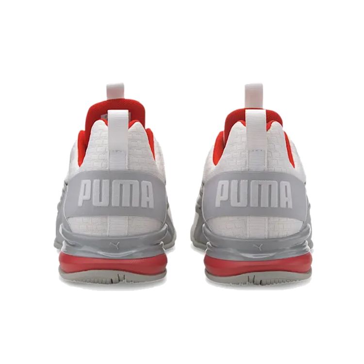 Puma Axelion Block Men's White High Rise High Risk Red Low Top Running Shoes 193148-02