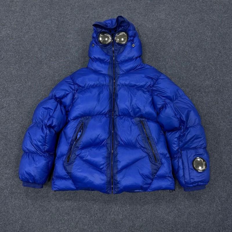 Loose Solid Color Hooded Zip Up Puffer Jacket Streetwear Badge Decor Winter Warm Cotton Coat
