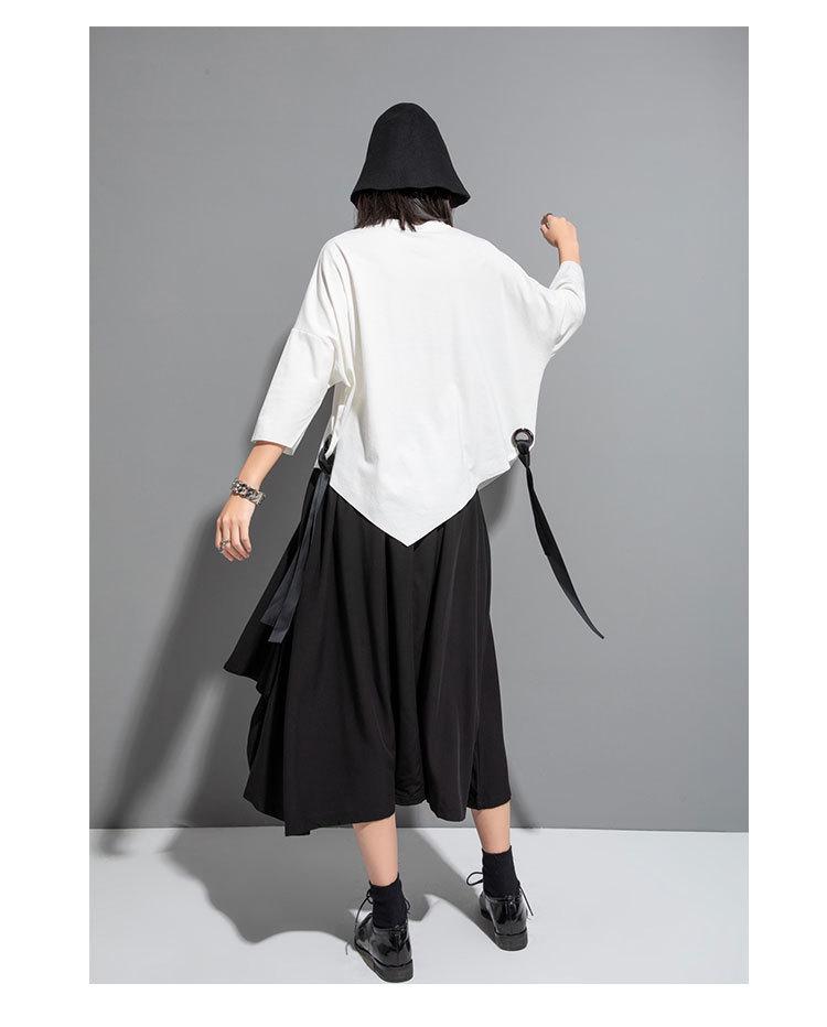 European & American Summer Eyelet Bat Sleeve T-Shirt - Dark Aunt Style Women's Casual Top