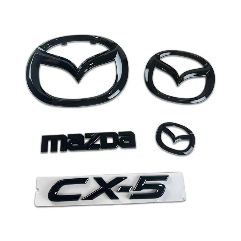 Plastic Car Front Trunk Emblem Rear Tail Refitting Decoration for Mazda 3 6 CX-4 CX-5 Steering Wheel Badge 3D Replaced Sticker