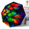Rainbow Hibiscus Drips Portable Automatic Umbrella with 8-Rib Sturdy Construction Perfect for Outdoor Adventures Compact Folding Umbrella
