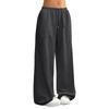 Damen Weitbeinige Sporthose, Lockere Straight-Leg Freizeithose, Sportliche Jogginghose