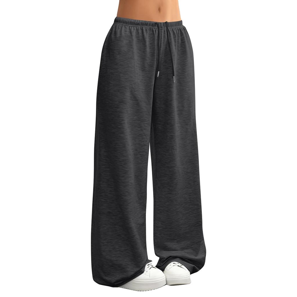 Damen Weitbeinige Sporthose, Lockere Straight-Leg Freizeithose, Sportliche Jogginghose