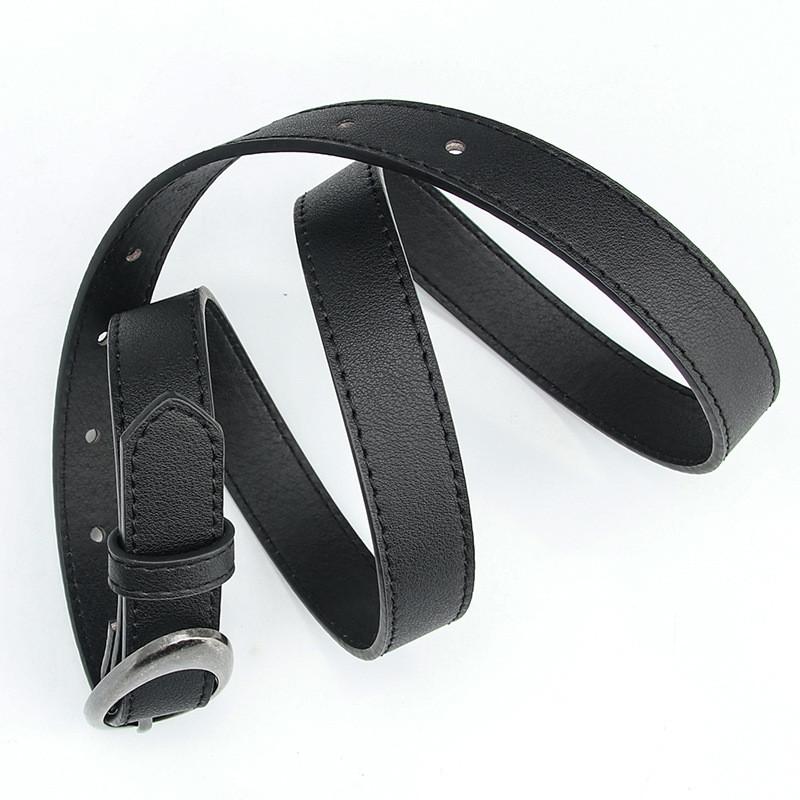Modern Womens Leather Waist Belt With Silver Alloy Pin Buckle For Daily Wear