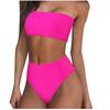 Women's Sexy Color Bralette Tops Bikini Set Two-Piece Swimsuit