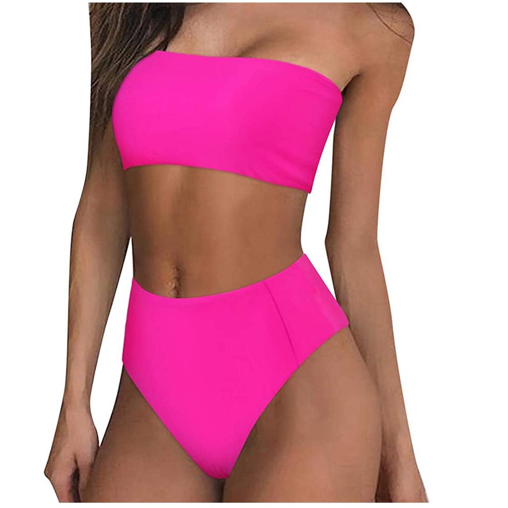 Women's Sexy Color Bralette Tops Bikini Set Two-Piece Swimsuit