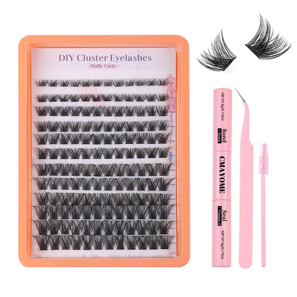 Einzelner Cluster C-Bogen Mehrhaar-Falsche Wimpern-Set 8-16mm DIY Segmentierte Grafting Dicke Wimpern