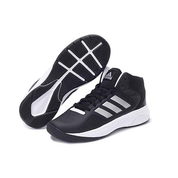 Adidas Cloudfoam Thick Sole Synthetic Leather Wear-Resistant Non-Slip Mid-Top Marathon Running Shoes Men sneakers Black AQ1362