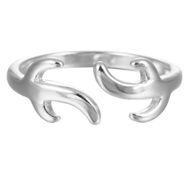 New Arrival Exquisite Glossy Christmas Snowflake Antler 925 Sterling Silver Jewelry Not Allergic Simple Opening Rings R013