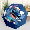 Ombrello Automatico Apri e Chiudi Stitch, Cartone Animato, Adatto a Tutte le Condizioni Meteo e Ombrello da Viaggio, Ombrello Pieghevole Piccolo Portatile Unisex