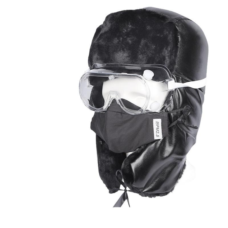 Winter Thickened Plush Cold Cotton Hard Hat Outdoor Warm ABS Construction Site Power Smash Ear Protector Lei Feng Hat