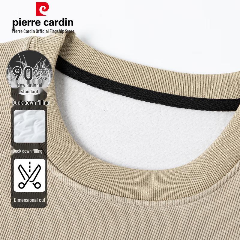 Pierre Cardin Men's 90% Down Blend Winter Knit Pullover Sweater