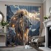2pcs   Spring Summer Curtains Lion Sheer Curtains Versatile Polyester Festive Ldeal for Bedroom Living Room Study Room Office