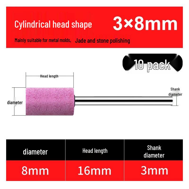 Flint 3mm Blue Corundum Grinding Wheel Head for Metal Rust Removal & Polishing, Electric Drill Grinder Attachment.