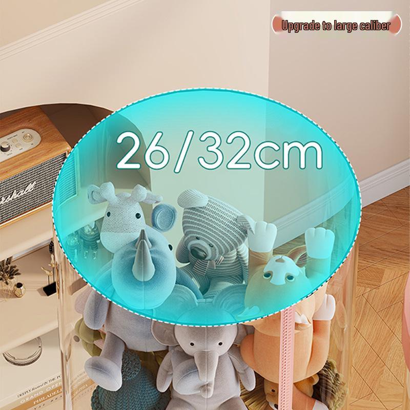 Large Capacity Transparent Toy Storage Bucket for Dolls and Plush Toys