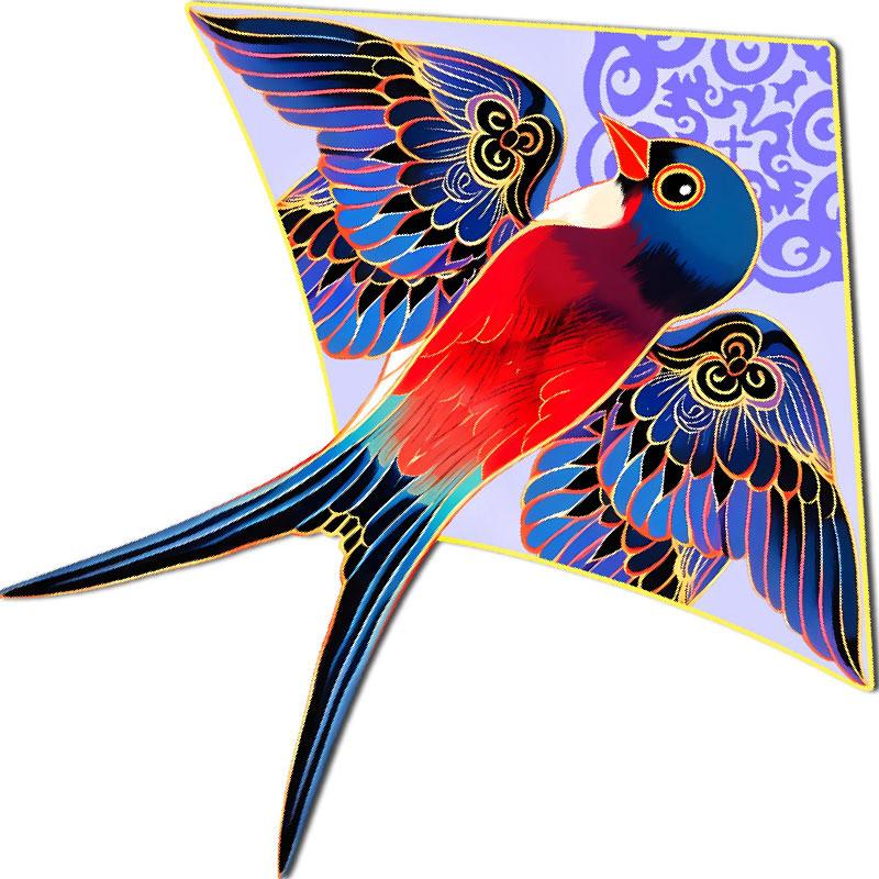 Frühlingsschwalben-Drachen aus Polyester mit Glasfasergestell für Kinder zum Spielen im Freien
