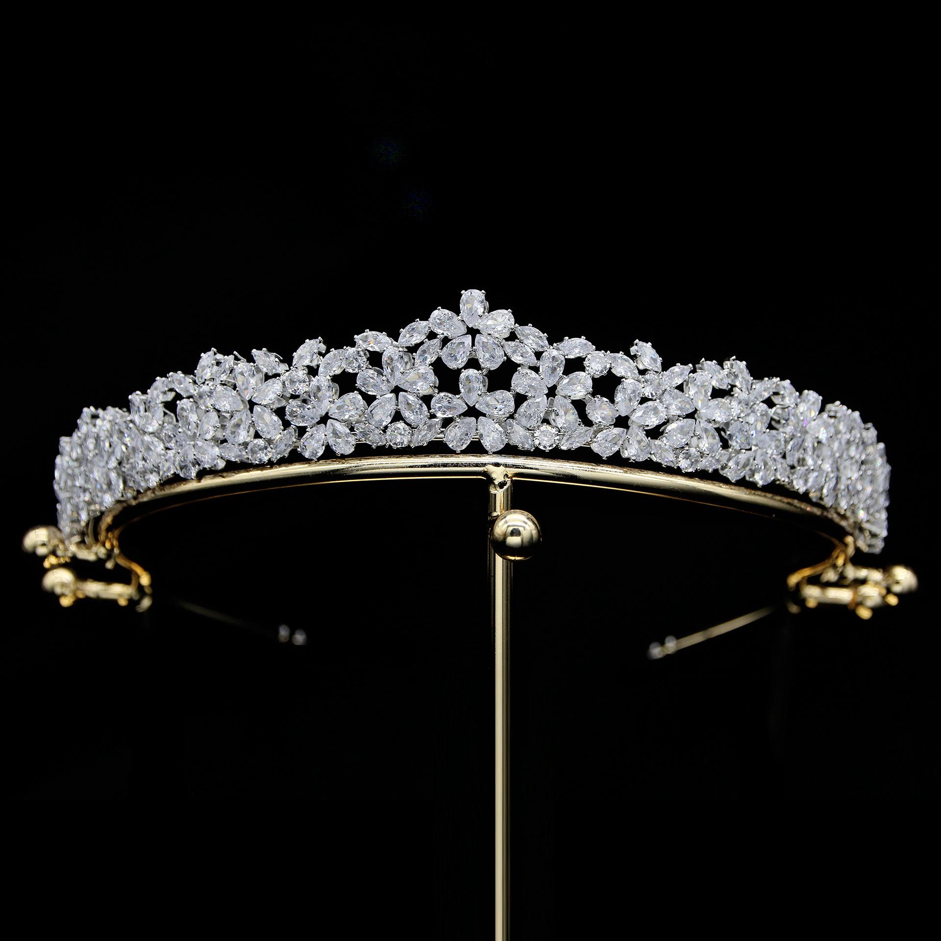 

Европейские и американские свадебные аксессуары для волос в корейском стиле, корона принцессы, свадебная тиара, циркониевая корона