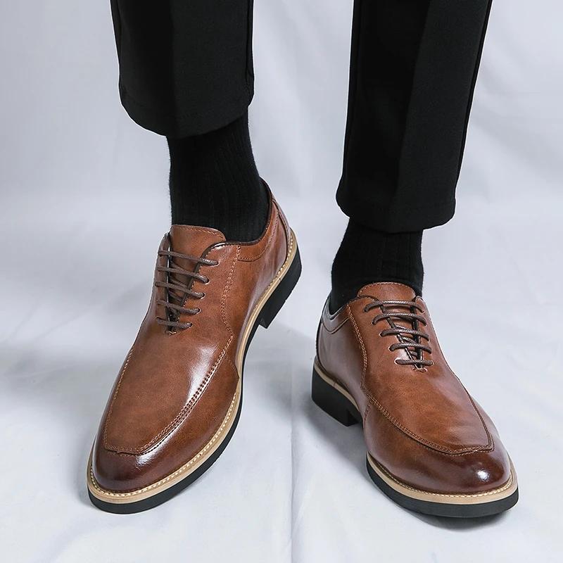 Genuine Leather Men's Formal Shoes Business Men Office Shoes British Style Men's Casual Shoes Social Shoe Male Chaussure Hommes