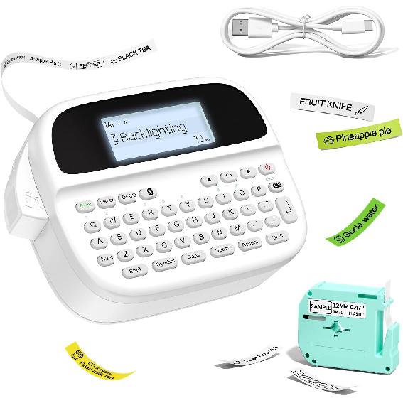 Vixic Label Maker Machine with-Tape, Label Maker Waterproof-Labels, Rechargeable Label Makers with Backlight, M950 Handheld Bluetooth Labeler,