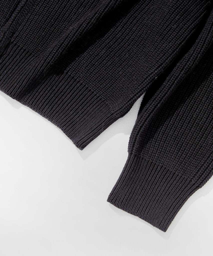 GLW Oversized Hajji Two-Way Hooded Zip-Up Knit Black