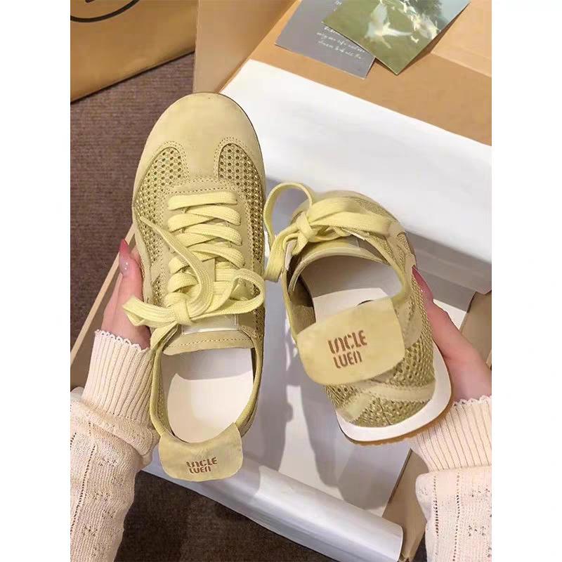 Retro Mesh Casual Moral Training Shoes Women's Summer 2025 New Fashionable Versatile Lace-up Non-slip and Lightweight Forrest Gump Shoes