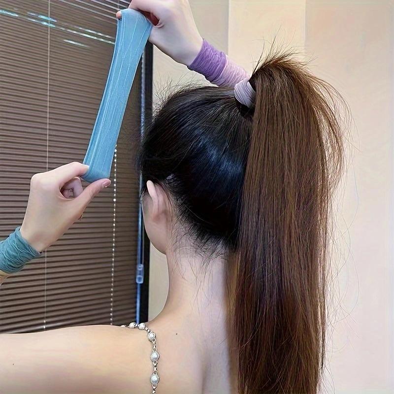 5/10Pcs New Women Girls Colorful Nylon Elastic Hair Bands Ponytail Hold Small Hair Tie Rubber Bands Scrunchie Hair Access