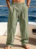 New Men's Summer Thin Straight Linen Retro Drape Casual Pants American Loose Breathable Trousers