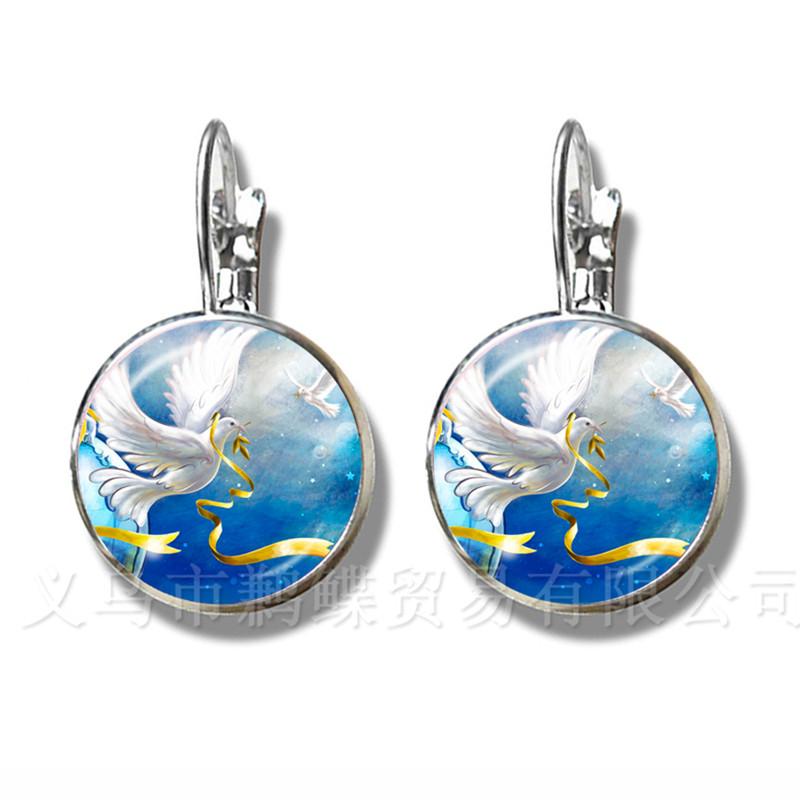 

Christmas Animal Series Pattern Earrings 16mm Glass Dome Stud Earrings For Women Girls Jewelry Merry Christmas Gift