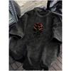 230 Grams Heavyweight, 100% Washed Men'S T-Shirt, Loose Fit with Vintage Print, Plus Size
