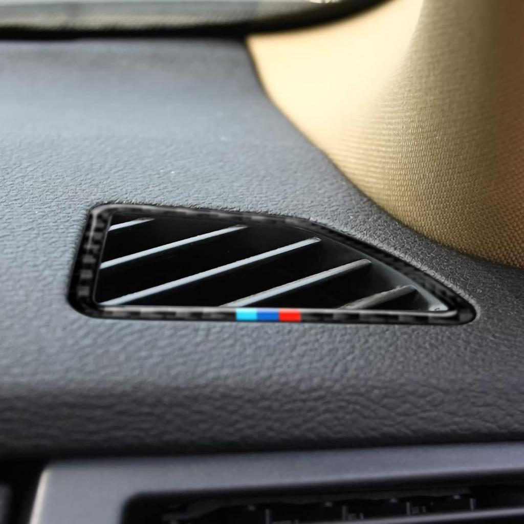2PCS Car Air Vent Cover Sticker Carbon Fiber Trim Decal Fits for BMW X5 E70 X6 E71 2007 2008 2009 2010 2011 2012 2013 2014 Accessories