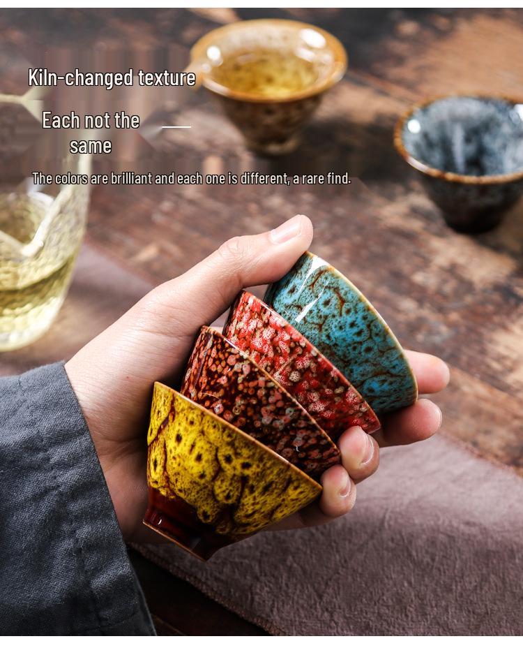 Kiln-Fired Ceramic Gongfu Tianmu Tea Tasting Bowl