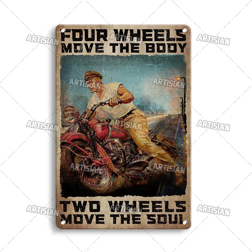ARTISIAN Vintage Motorcycle Metal Tin Sign Decorative Plate Wall Art Metal Poster Bar Home Metal Plaque Studio Industrial Decor