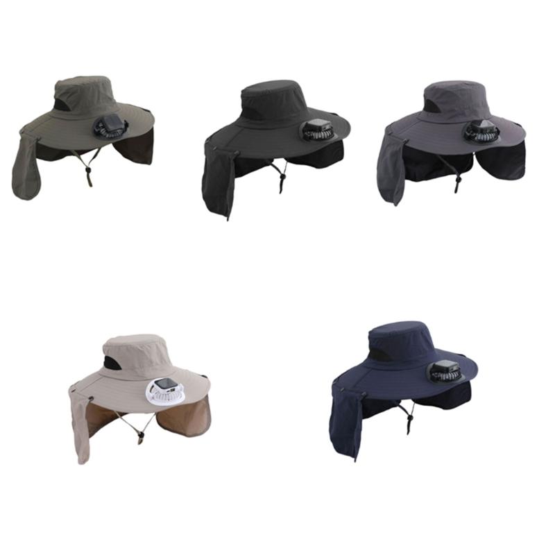 Rechargeable Sun Hat With 3 Speed Fan Sun Protection For Men Women Fishing Gardening Wide Brims Foldable Outdoor Caps
