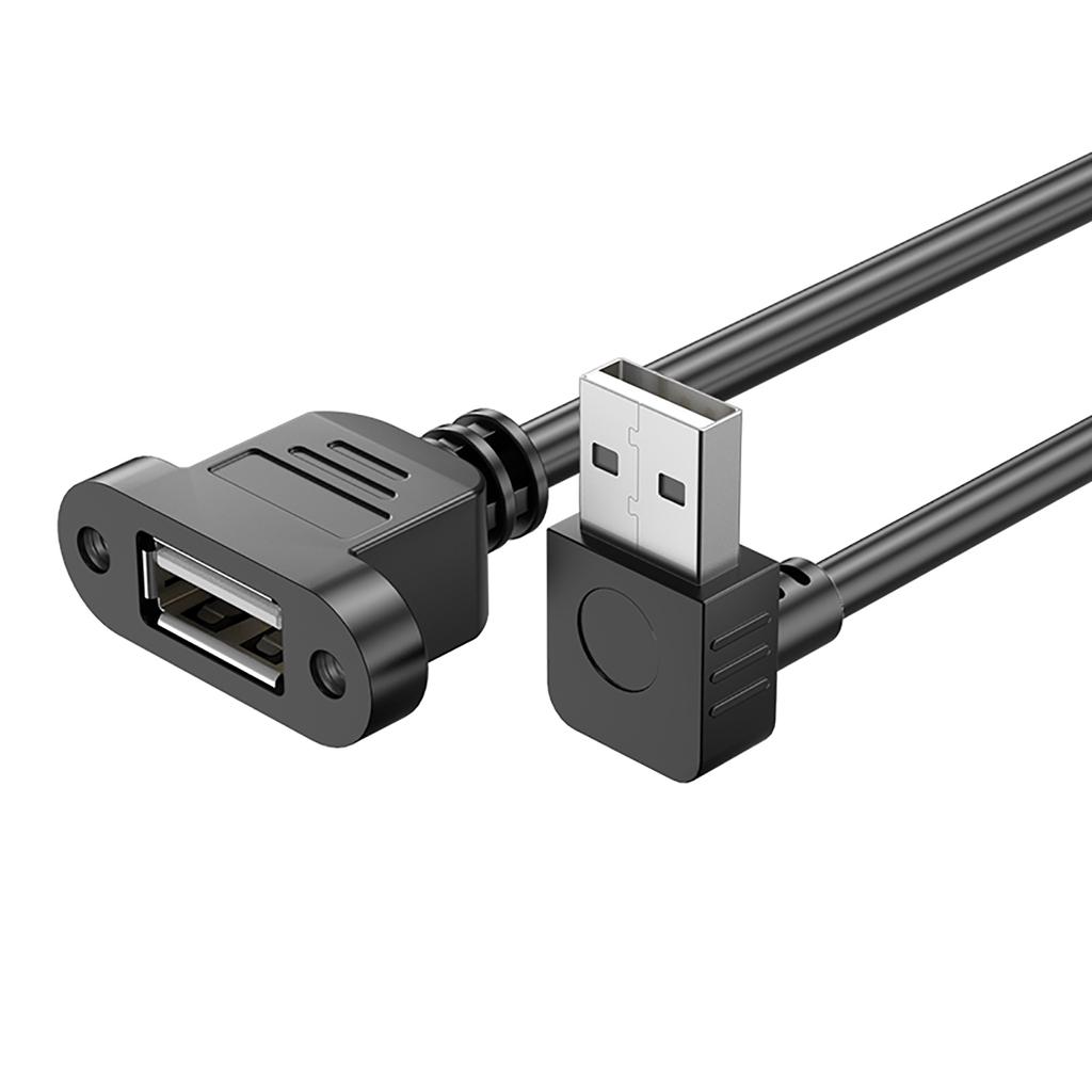 USB Extension Cable USB2.0 Male to Female Extenter Cord for Chassis/Cabinets/Panels USB Extension Line 90 degree